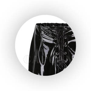 Pantalones cortos de tela de Cuero 100% de piel de vaca auténtica con patrón sólido, cintura elástica de ajuste holgado con etiquetas privadas, pantalones cortos para mujer - Product Image 5