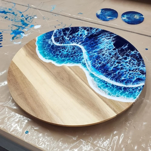 Mesa de Comedor de Diseño Artístico de Resina Hecha a Mano Moderna y de Lujo, Mesa de Centro Impermeable para Sala de Estar para Celebración de Aniversario de Bodas - Product Image 2