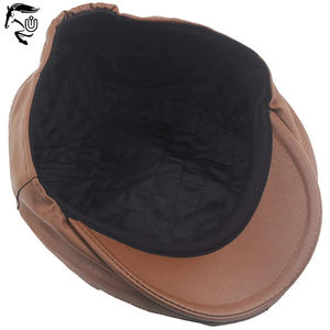 Sombrero plano de cuero PU de alta calidad, nuevo estilo, gorra de Hip Hop de marca a la moda, gorra informal Unisex para fiesta en la playa, sombreros de hiedra a rayas para adultos de invierno - Product Image 6