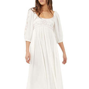 Vestido Maxi Wedgewood Blanco para Mujer de Free People, Casual, Elegante, con Cuello Cuadrado, Cintura Imperio, Transpirable, para el Día a Día o Club, en Varias Tallas - Product Image 2