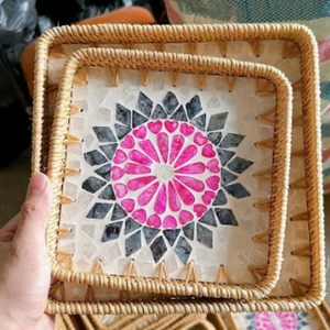 ถาดหวายตกแต่งธรรมชาติ | ตะกร้าหวายทำมือทนทานของตกแต่งบ้านอย่างมีสไตล์ - Product Image 5