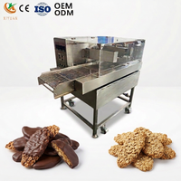 Machine d'enrobage automatique de chocolat haute performance multi-usages pour les céréales croustillantes naturelles avec tunnel de refroidissement