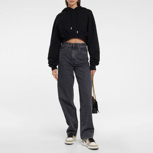 Sudadera con Capucha Extra Grande para Mujer, de Punto Gris, Transpirable, con Cierre, Mangas Largas y Bolsillos, Estilo Informal, Invierno 2026 - Product Image 2