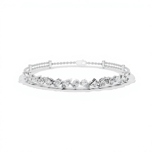 Bracelet chaîne en moissanite D VVS1 multi-formes, argent sterling 925, bijoux fins pour femmes, élégant cadeau de mariage - Product Image 1