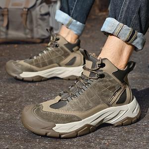 Botas de Trabajo para Hombre, Antideslizantes, Tallas Grandes, Calzado Deportivo Informal para Exteriores, Resistente al Desgaste, para Senderismo y Trekking - Product Image 1