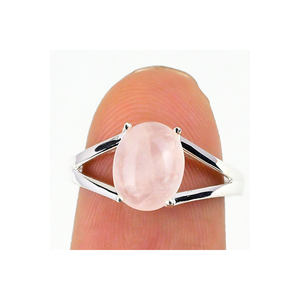 925 solide en argent Sterling naturel Rose Quartz pierre précieuse bijoux fins anneaux en gros pierre de naissance Valantines jour cadeau pour elle - Product Image 1