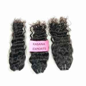 Vente en gros de paquets de cheveux Remy indiens vierges noirs naturels, tissage profond en vrac, vague naturelle humaine chimiquement non traitée pour femmes - Product Image 2
