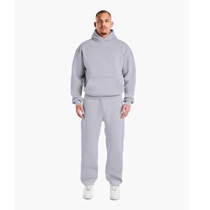 Conjunto de ropa de abrigo gris personalizado de alta calidad para hombres y mujeres, chándal, ropa de invierno transpirable tejida de alta calidad - Product Image 1
