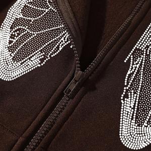 Trending 2025 Low MOQ Rhinestone Hoodies Mejor estilo Hombres Rhinestone Hoodies 100 por ciento algodón Fleece Custom Rhinestone Design - Product Image 6