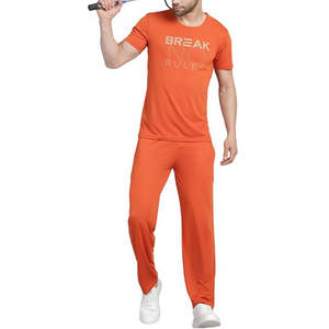 Ensemble de survêtement pour homme, coupe régulière, respirant, en coton et polyester, tissu léger et extensible, taille élastique, hiver, 300g, court - Product Image 5