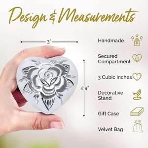 Cremation Urn for Adult Human Ashes Large Handcrafted Funeral <b>Memorial</b> Decorative Burial Urn, Funeral Cremation Keepsake Urns - Product Image 2