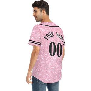 Camisetas de Béisbol y Sóftbol Personalizadas con Diseño Abstracto Rosa Brillante, Transpirables, Antibacterianas, 100% Poliéster, Nombre, Número y Logotipo Personalizados - Product Image 5