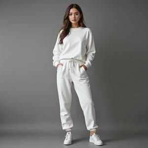 Conjunto de chándal de gran tamaño para mujer, Jersey informal, sudadera, pantalón, cuello redondo, Top, chándal, ropa activa, 2017 - Product Image 1