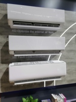 Climatisation mini-split à onduleur intelligent, original, avec fonction de refroidissement et de chauffage, flux d'air à 4 voies, double détection, ailettes dorées, compresseur R32