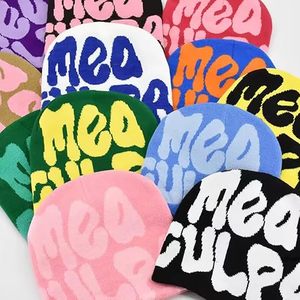 Bonnet en tricot jacquard rose avec lettre graphique Streetwear Design hiver chaud acrylique mode casquette unisexe Logo personnalisé bonnets - Product Image 6