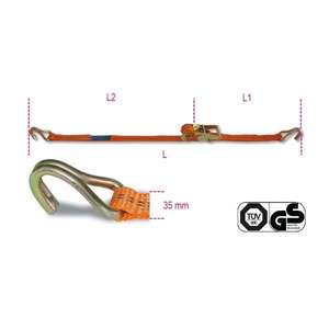 BETA ROBUR Single Hook <b>Ratchet</b> <b>Tie</b> <b>Down</b> with High-Tenacity 1000kg Polyester (PES) Belt - Product Image 2