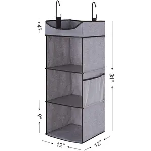 Dobrável 3-Artigos para o Lar de Recipientes De Armazenamento De prateleira Do Armário Organizador do Armário Roupas Penduradas Prateleiras