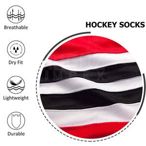 Calcetines de Hockey sobre Hielo de Algodón/Lana de Alta Calidad, Transpirables, Cómodos, de Secado Rápido, Colores Personalizados, Logotipo, Unisex, Talla Grande para Adultos - Product Image 3