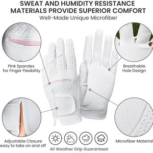 Gants de golf en cuir véritable Cabretta de haute qualité pour adultes joueurs de sport doux Protection UV Performance améliorée - Product Image 2