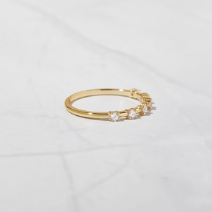 <b>Dainty</b> <b>Gold</b> Minimalist CZ Stacking <b>Ring</b> Simple Diamond Sterling Silver <b>Ring</b> Thin Moissanite <b>Ring</b>-Delicate Gift for Her - Product Image 3