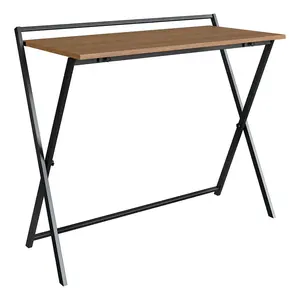 Mesa de escritorio plegable compacta negra y miel de 94 cm con patas de acero ajustables Recortadora de papel de metal Diseño plegable conveniente - Product Image 4