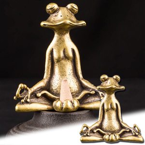 Escultura de rana de lujo para meditación, estatua decorativa para jardín de casa, estatuilla de Rana Dorada, escultura artesanal, modelo antiguo de latón - Product Image 6