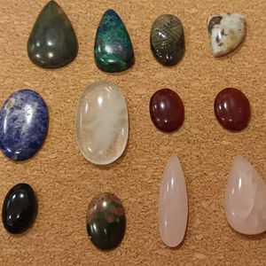 พลอยธรรมชาติคุณภาพสูง รูปทรงแบน ครึ่งวงรี ครึ่งธรรมชาติ อาเกต แจสเปอร์ หยก คริสตัล ลาพิส ลด 20% พร้อมของแถม - Product Image 5