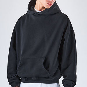 Sudaderas con capucha de peso pesado 400g 100% algodón para hombre con logotipo personalizado de gran tamaño de talla grande sudaderas de invierno de alta calidad - Product Image 6