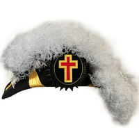 2025 Calidad superior Eminent Commander Knights Templar Commandery Chapeau - All White Plumes MOQ Servicio OEM