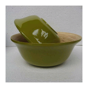 Bol de service en bambou fait à la main Style bois naturel Surface lisse Durable pour manger des collations à salade ou un cadeau de pendaison de crémaillère - Product Image 5