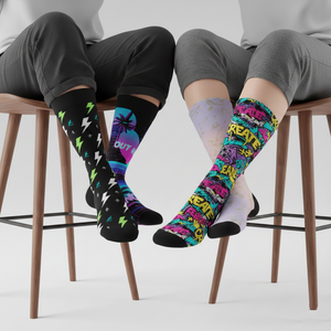 Chaussettes décontractées imprimées numériquement, respirantes, personnalisées avec votre design - Product Image 3