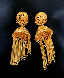 Buy <b>Earrings</b> Set with Traditional Designed 22CT Gold Plated <b>Jhumka</b> <b>Earrings</b> Jewelry for Women Wear by Exporters - Product Image 3