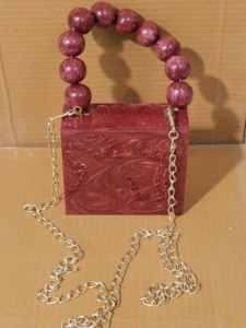 Impex กระเป๋าคลัทช์ของเจ้าสาวทำด้วยมือทำจากเรซินอีพ็อกซี่ดีไซน์หรูหราสำหรับงานแต่งงานงานแต่งงานแฟชั่นประดับด้วยลูกปัดดอกไม้ - Product Image 2