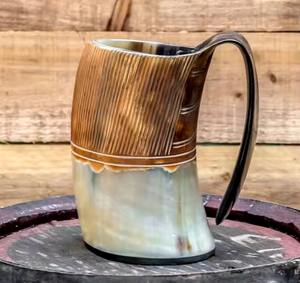 Vasos naturales hechos a mano al por mayor, taza de cuerno pulido respetuoso con el medio ambiente, estilo Animal para cerveza y bebidas, calidad de exportación - Product Image 1