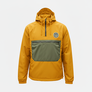 Veste coupe-vent longue vintage à capuche personnalisée avec poche avant et grande poche, demi-zip, design 2026 - Product Image 2