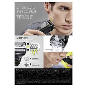 Afeitadora Eléctrica Inalámbrica Impermeable para Hombre, Recargable, con Lámina de Precisión y Recortadora Integrada, Estándar IPX7 - Product Image 5