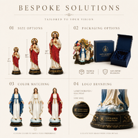 Sculpture de la Sainte Vierge Marie en polyrésine de qualité supérieure, prix d'usine OEM, figurine religieuse de luxe faite à la main pour chambre principale
