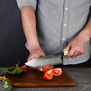 2025มาใหม่ล่าสุดมีดทำครัวเหล็กดามัสกัสสำหรับพ่อครัวด้ามไม้สีขาวเงาแบบพรีเมี่ยม - Product Image 4