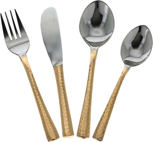 Ensemble de couverts de luxe réutilisables en acier inoxydable Ensemble d'ustensiles décoratifs en forme de U avec poignée en or et couverts - Product Image 6