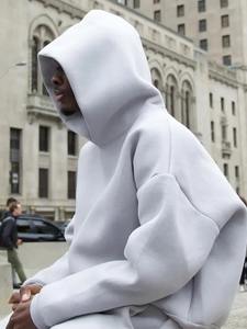 Chándal deportivo de gran tamaño con logotipo personalizado para hombre, ropa de calle de invierno, Sudadera con capucha y cremallera, conjunto de pantalones deportivos en blanco del fabricante - Product Image 4