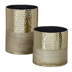 Jarrón de Metal de oro rosa con medio estampado, decoración del hogar y decoración de oficina, jarrón de mesa, Juego de 2 - Product Image 2