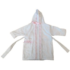 Serviette de bain pour bébé nouveau-né 100% coton tissé à imprimé animal rose - Product Image 1