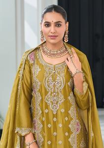 Fuente directa para la nueva colección Real Chinon bordado trabajo Salwar Kameez indio y paquistaní fiesta desgaste listo-hecho - Product Image 5