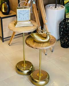 Ensemble de 2 tables basses élégantes en aluminium pour salon, améliorant le confort grâce à une table en métal fonctionnelle et décorative. - Product Image 6
