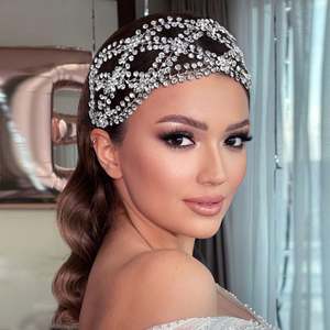 Diadème Bridella BHP243-S en argent avec strass, ajustement confortable, cadeau de mariage, anniversaire, fiançailles, ensemble de décoration de cheveux en alliage métallique - Product Image 6