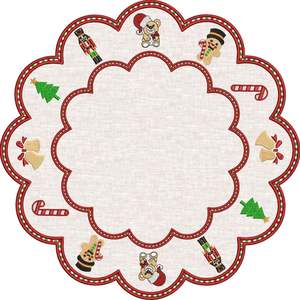 Tapis de table en lin brodé de luxe avec motifs de filetage colorés pour les célébrations festives, les mariages et les rassemblements spéciaux - Product Image 1
