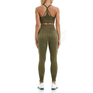 Conjunto de Yoga para Mujer de la Mejor Calidad, Hecho a Medida, Resistente, Ecológico, de Secado Rápido, Elástico, Cintura Media, Transpirable, Diseño de Patrón Sólido - Product Image 3