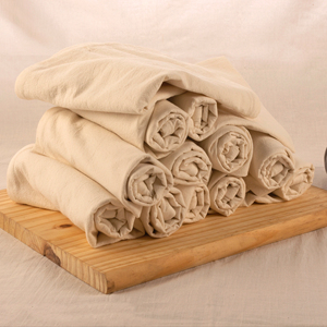 Ensemble 12 serviettes 100% coton couleur naturelle sac à farine brodées tissées de luxe serviettes de cuisine Table avion lin tissu tissu - Product Image 1