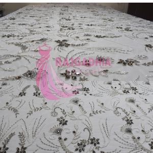 Tissu en organza de luxe LF01 avec broderie entièrement perlée, tailles et couleurs personnalisées, commande minimum de 10 pièces, parfait pour les robes de soirée - Product Image 1