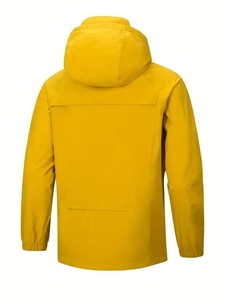 Men's <b>Hooded</b> Half Zip Sporty <b>Soft</b> <b>Shell</b> <b>Jacket</b> with Custom Logo Front Print for Winter - Product Image 5
